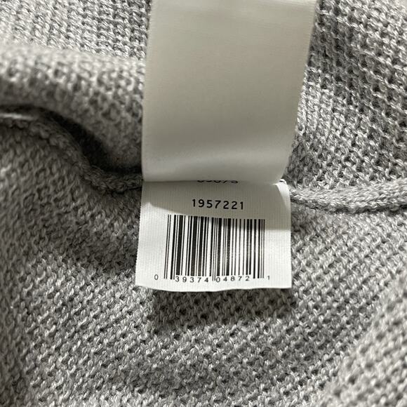 1. STATE Waffle Knit Tie Sleeve Top Size S Light Gray Longline Relaxed Fit Fall - Picture 9 of 10